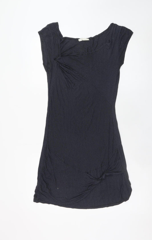 Promod Women Black Striped Bodycon Short Dress Size 8