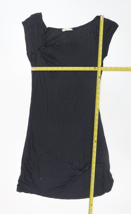Promod Women Black Striped Bodycon Short Dress Size 8