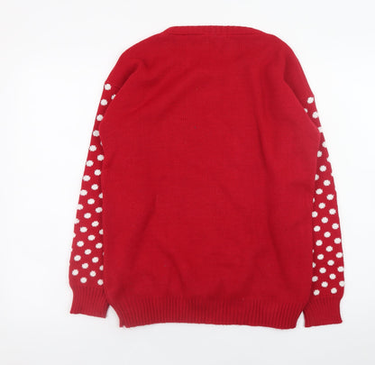 Womens UK Size S Boohoo Red Pullover Jumper