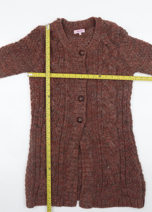 Womens UK Size S Marks and Spencer Brown Cardigan Jumper