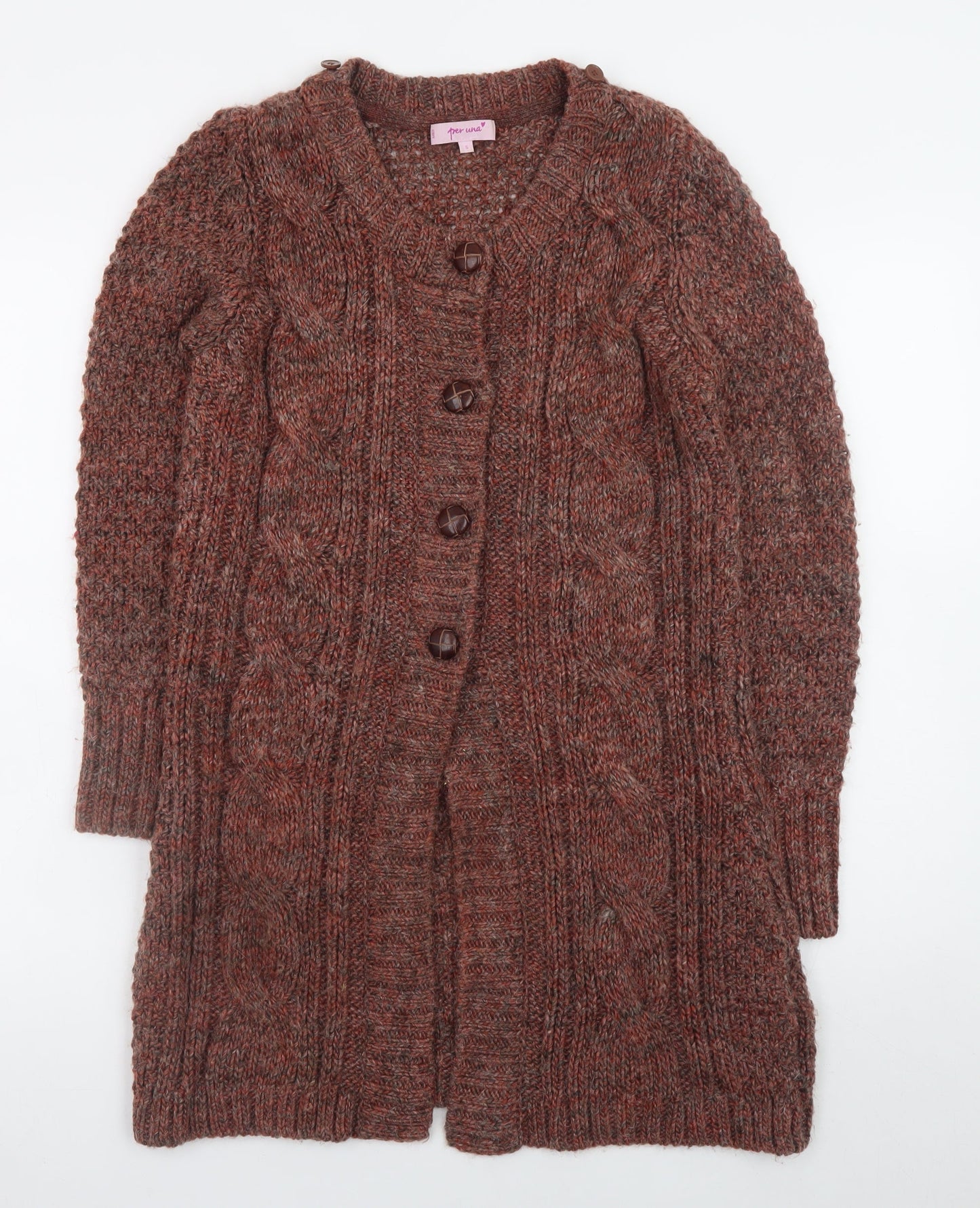 Womens UK Size S Marks and Spencer Brown Cardigan Jumper