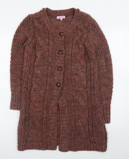 Womens UK Size S Marks and Spencer Brown Cardigan Jumper