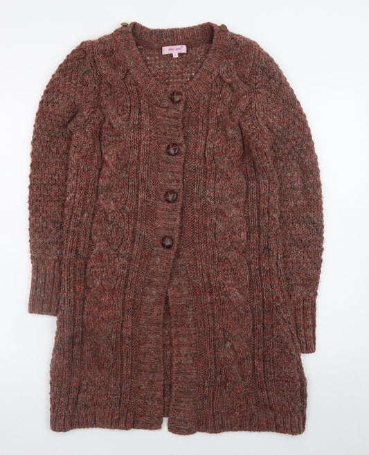 Womens UK Size S Marks and Spencer Brown Cardigan Jumper