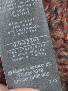 Womens UK Size S Marks and Spencer Brown Cardigan Jumper