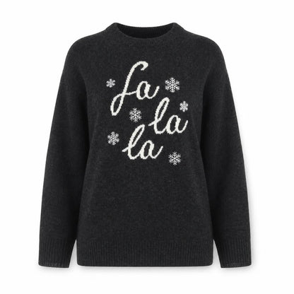 New Look Women's Black Christmas Pullover Jumper Size S