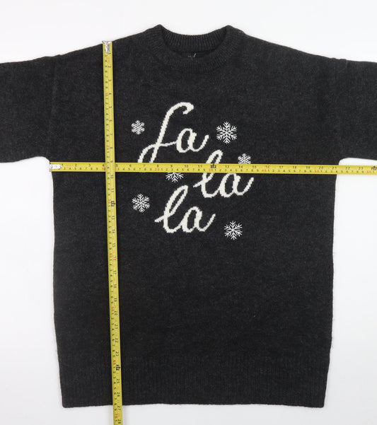 New Look Women's Black Christmas Pullover Jumper Size S