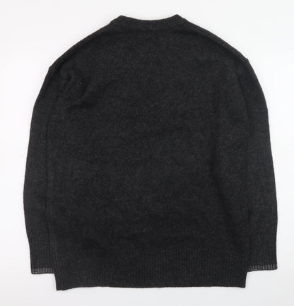 New Look Women's Black Christmas Pullover Jumper Size S