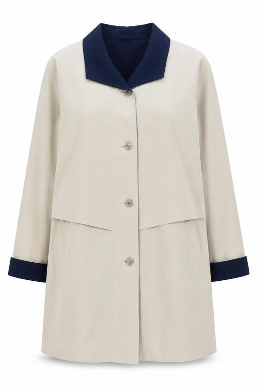 Klass Collection Women's Beige Mid-Length Coat Size 16 Polyester Lined