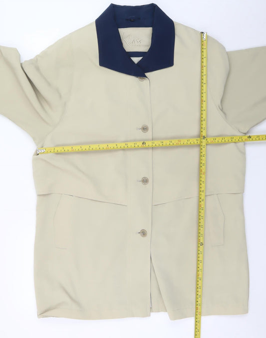 Klass Collection Women's Beige Mid-Length Coat Size 16 Polyester Lined