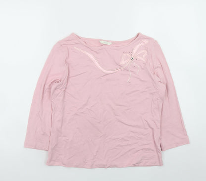 Womens UK Size 10 Marks and Spencer Pink Basic T-Shirt