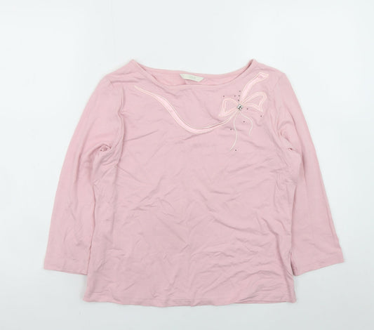 Womens UK Size 10 Marks and Spencer Pink Basic T-Shirt