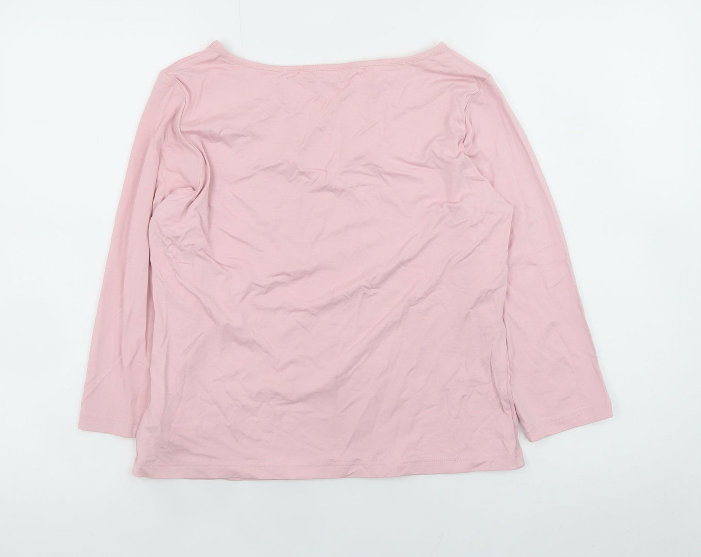 Womens UK Size 10 Marks and Spencer Pink Basic T-Shirt