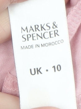 Womens UK Size 10 Marks and Spencer Pink Basic T-Shirt