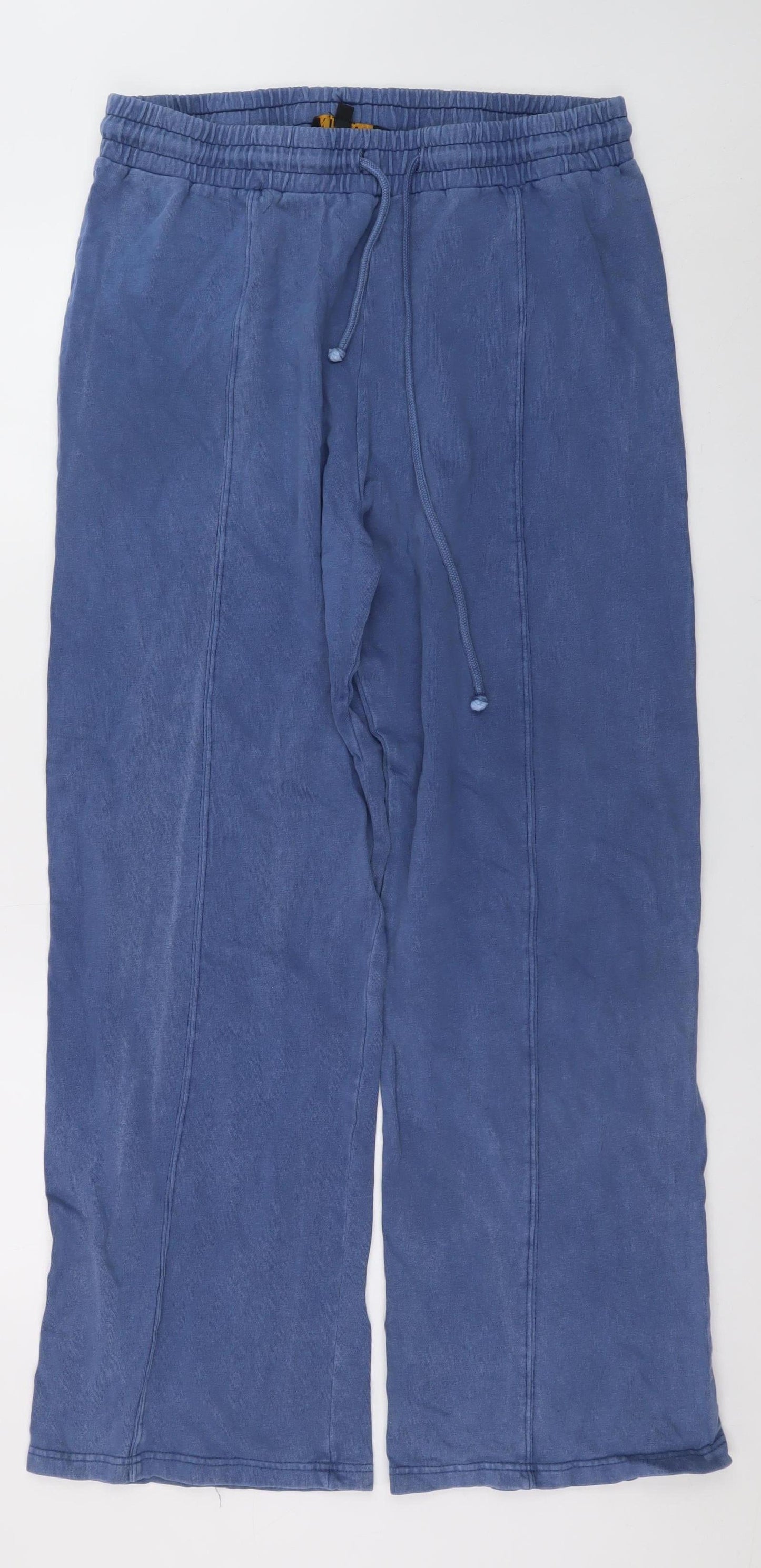 Mens UK Size L Rising Relaxed Fit Sweatpants Blue Trousers