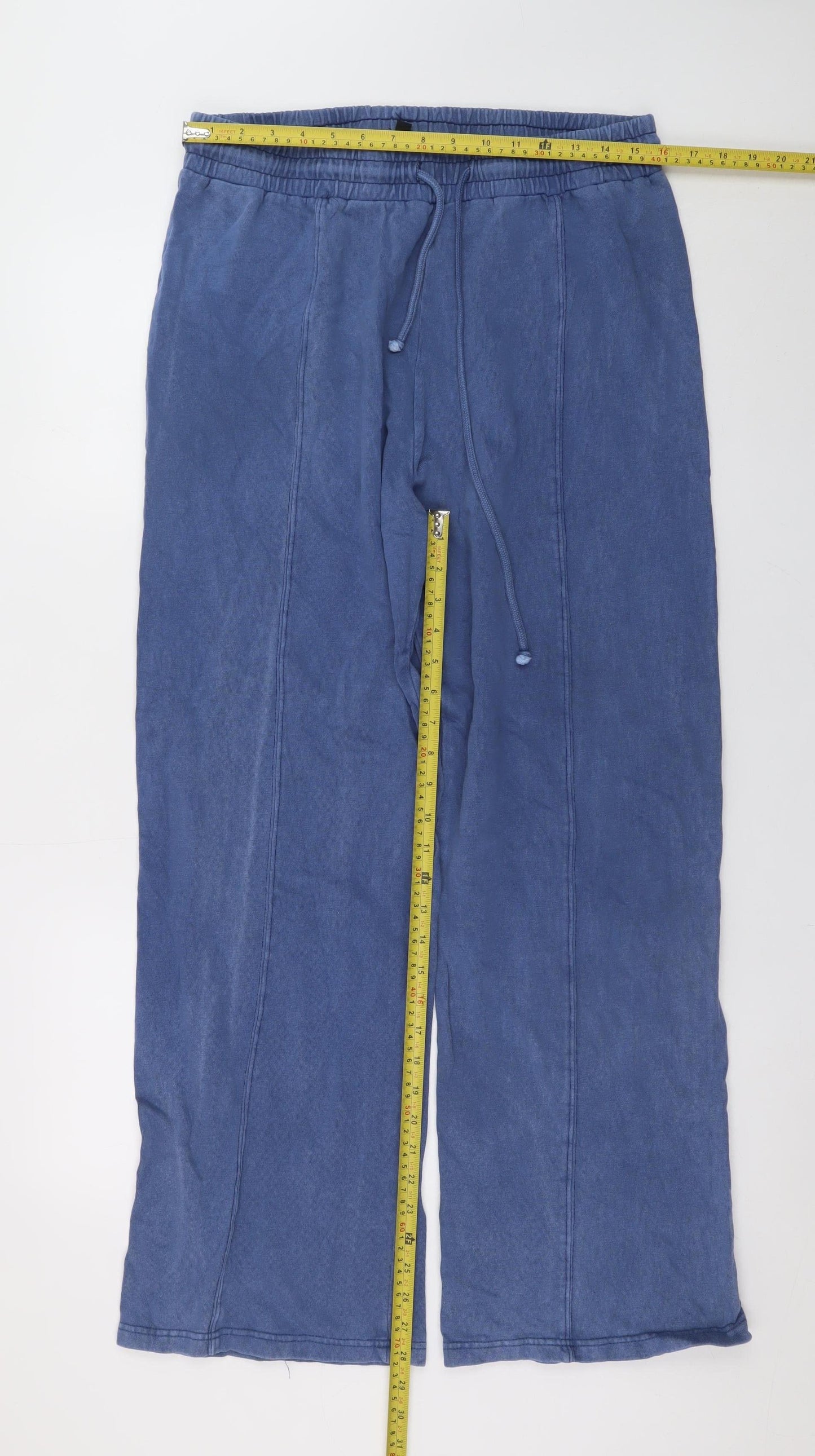 Mens UK Size L Rising Relaxed Fit Sweatpants Blue Trousers