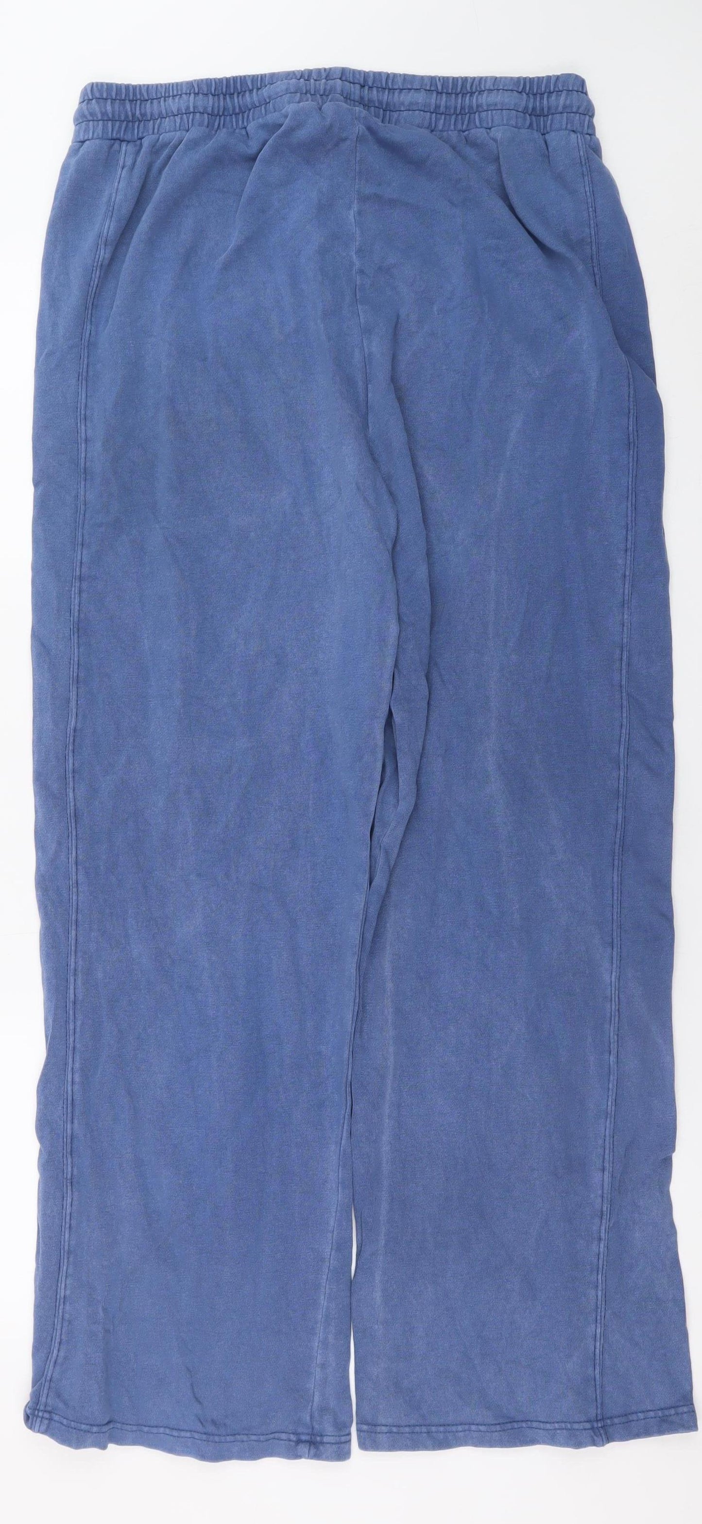 Mens UK Size L Rising Relaxed Fit Sweatpants Blue Trousers