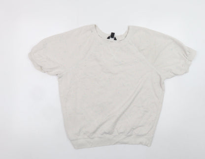Buffalo David Bitton Women’s Ivory Short Sleeve Crew Neck T-Shirt M