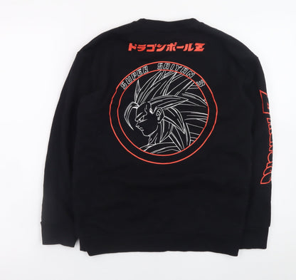 Dragon Ball Z Boys Black Sweatshirt 11-12 Years Graphic Print Crew Neck