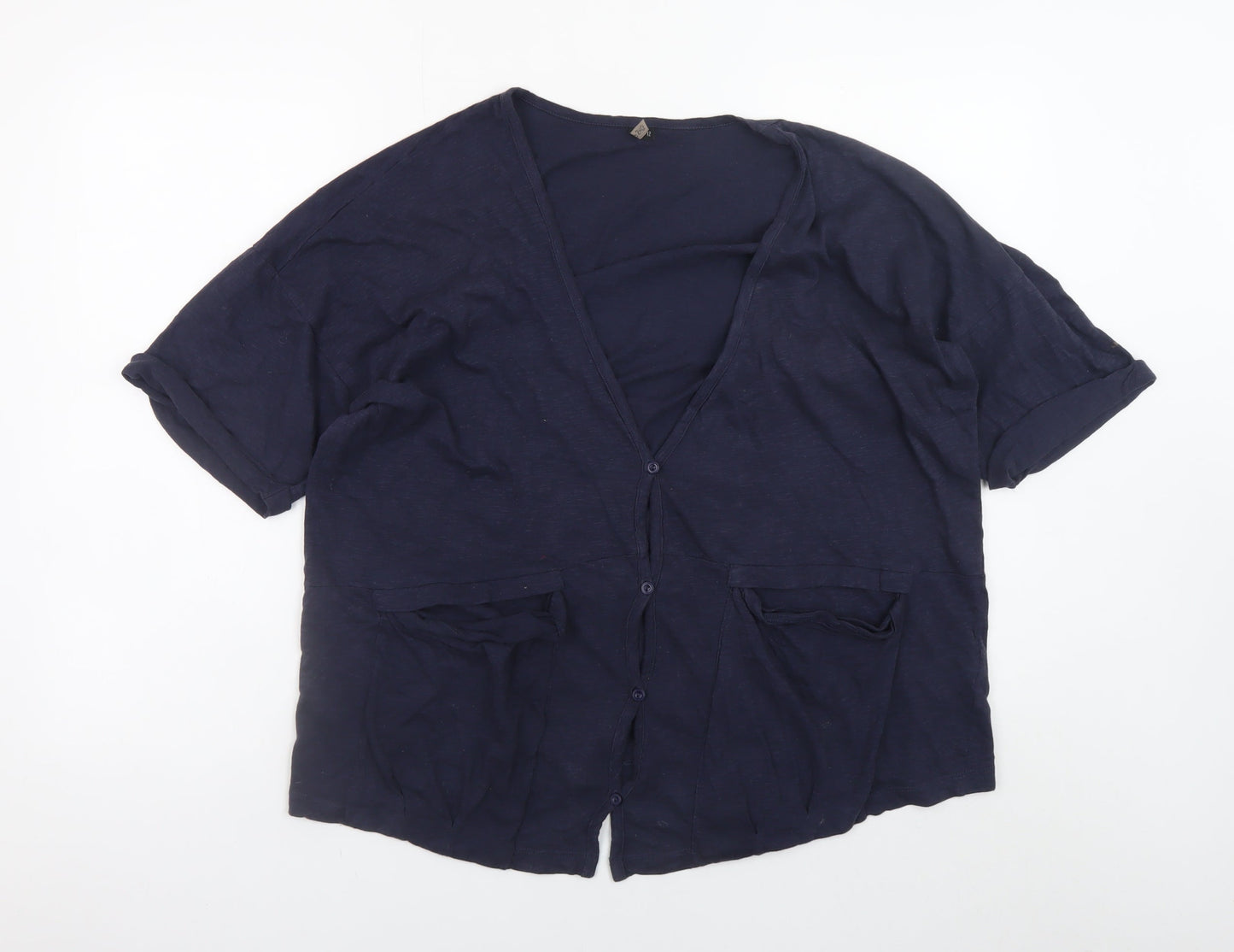 Womens UK Size 12 Topshop Blue Basic Button-Up