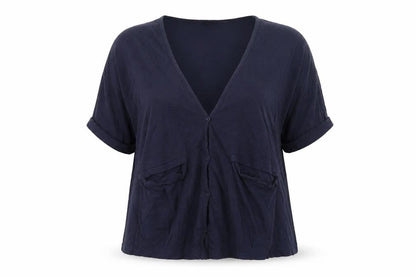 Womens UK Size 12 Topshop Blue Basic Button-Up