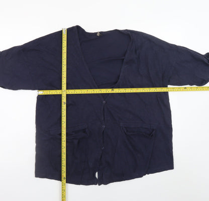 Womens UK Size 12 Topshop Blue Basic Button-Up