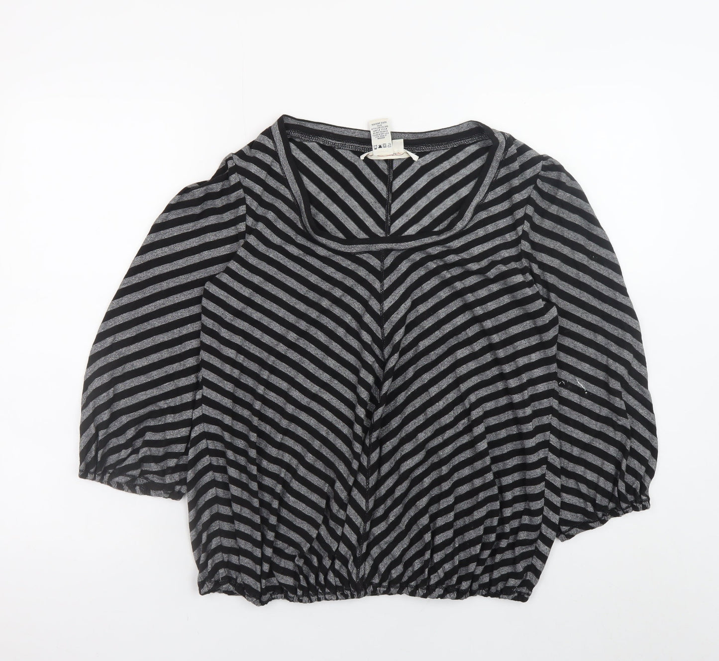 Womens UK Size L Studio M Grey Jersey Blouse