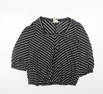 Womens UK Size L Studio M Grey Jersey Blouse