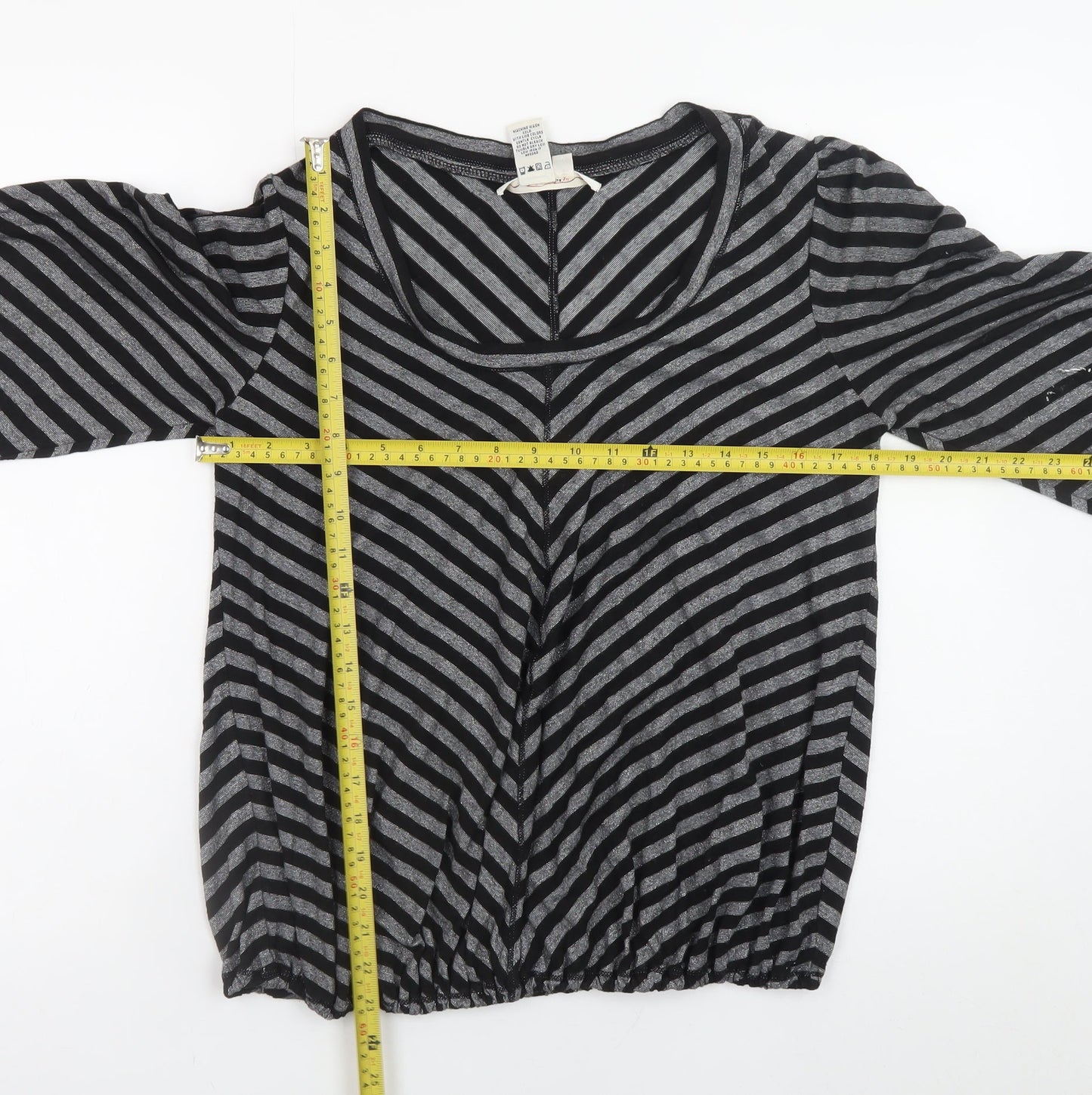 Womens UK Size L Studio M Grey Jersey Blouse