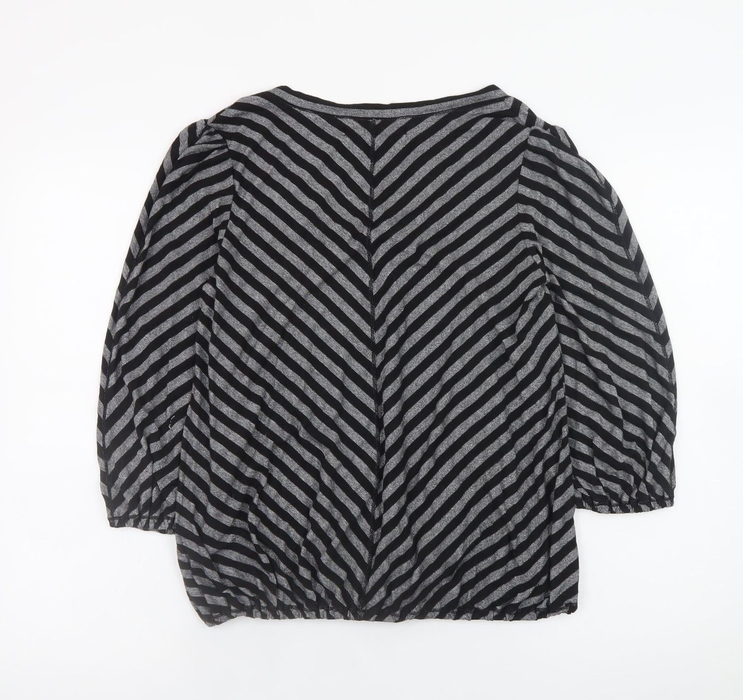 Womens UK Size L Studio M Grey Jersey Blouse