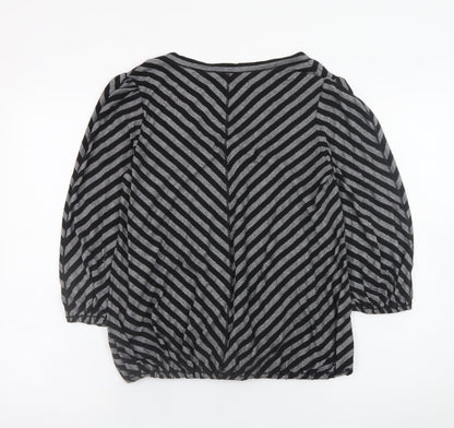 Womens UK Size L Studio M Grey Jersey Blouse