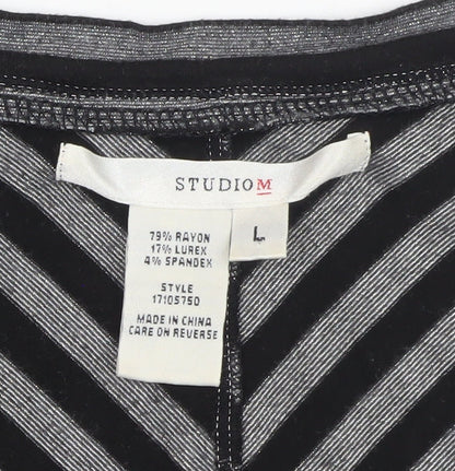 Womens UK Size L Studio M Grey Jersey Blouse
