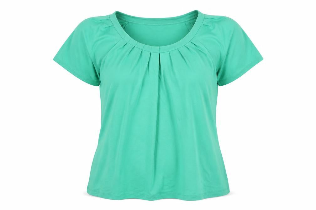 Womens UK Size 8 Marks and Spencer Green Basic T-Shirt