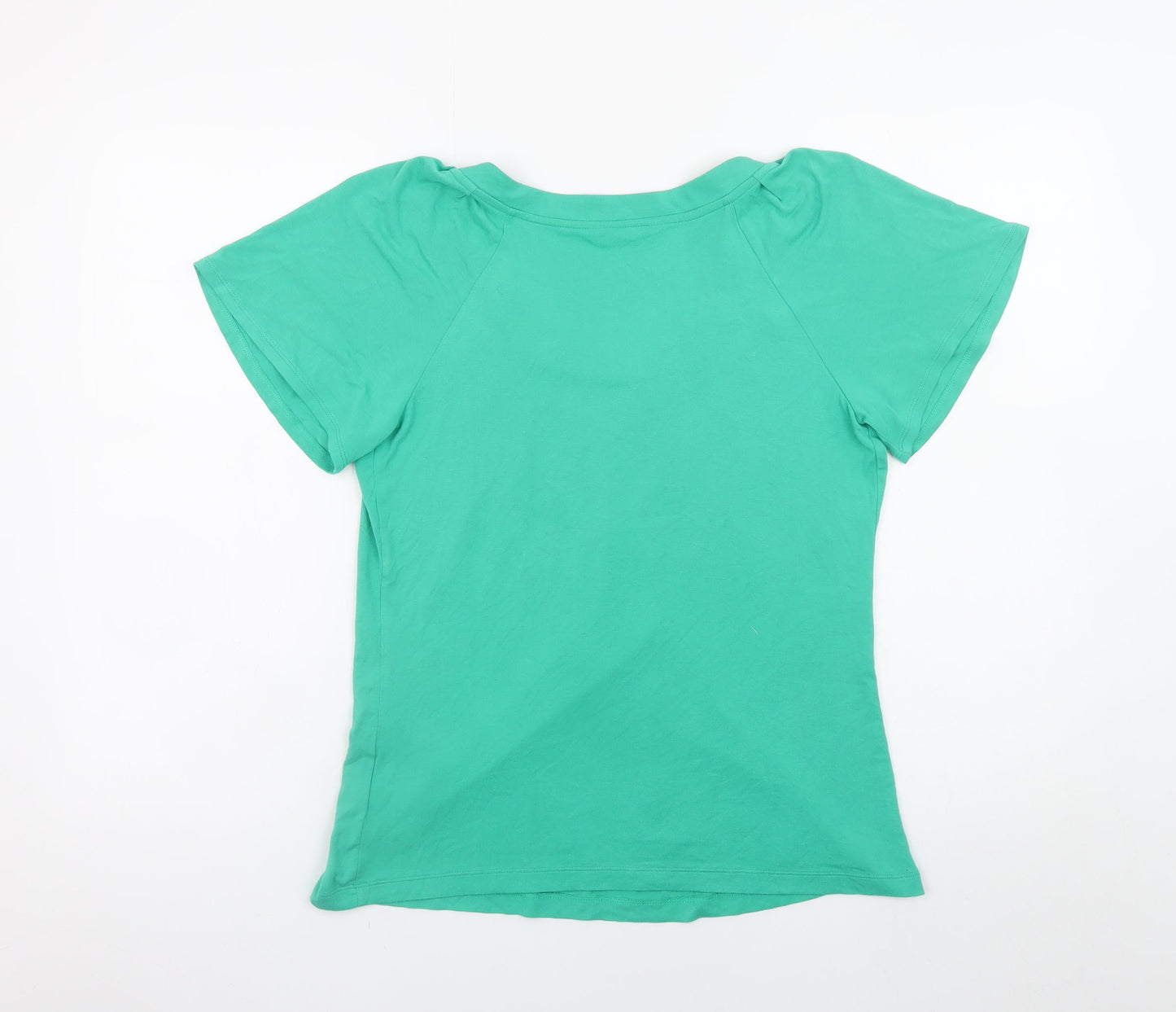 Womens UK Size 8 Marks and Spencer Green Basic T-Shirt