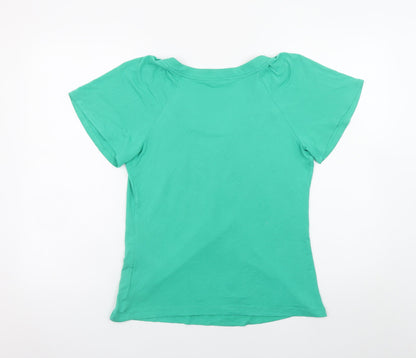 Womens UK Size 8 Marks and Spencer Green Basic T-Shirt