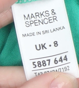 Womens UK Size 8 Marks and Spencer Green Basic T-Shirt
