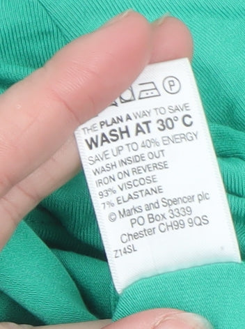 Womens UK Size 8 Marks and Spencer Green Basic T-Shirt