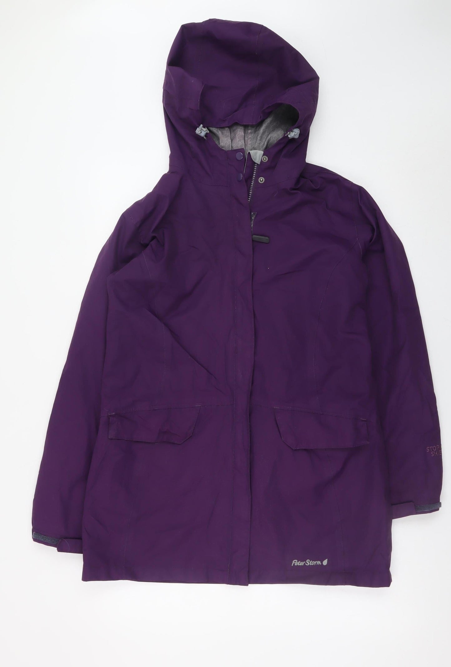 Peter Storm Women's Purple Waterproof Hooded Rain Jacket Size 12