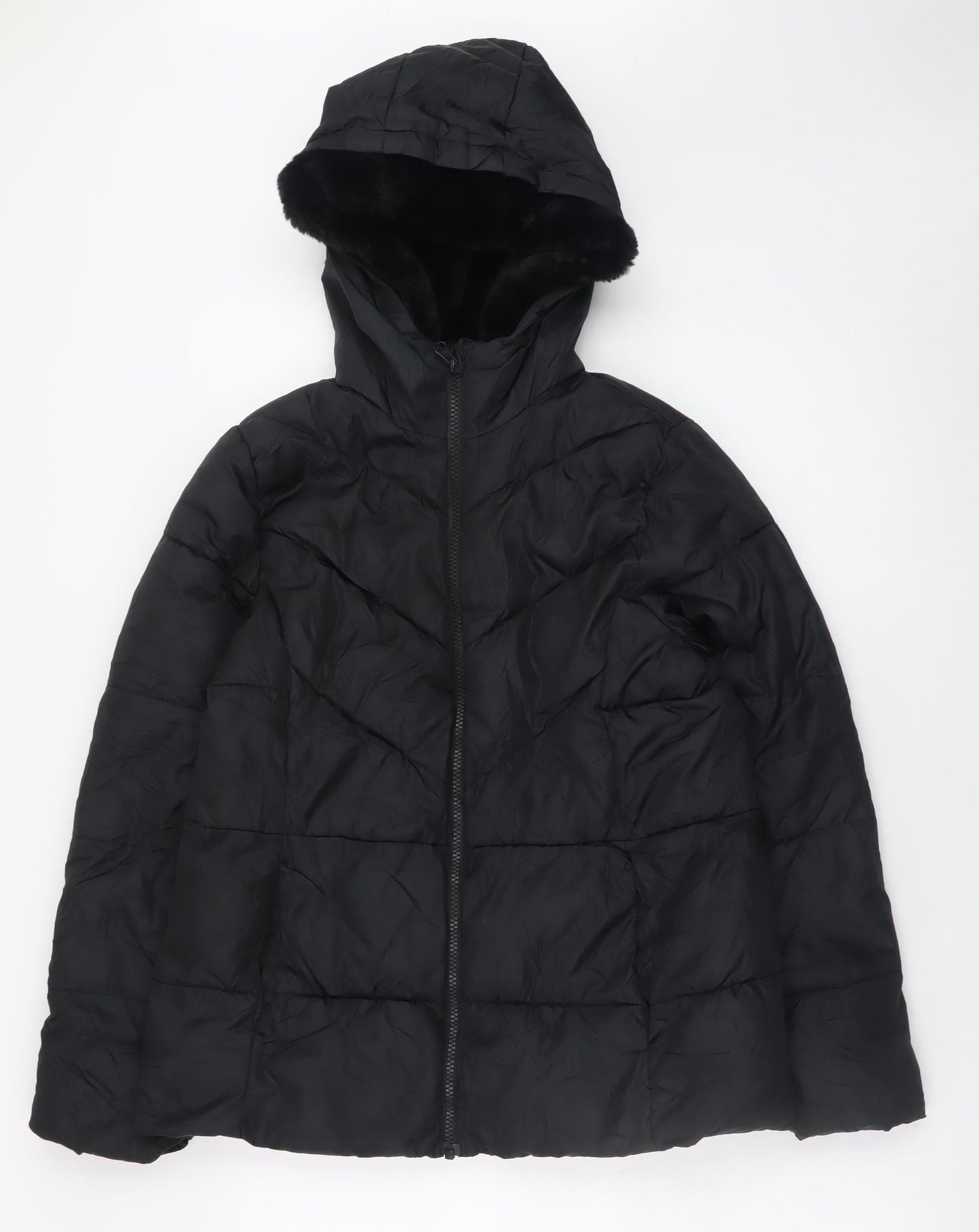 Womens UK Size 14 Wonder Nation Black Puffer Jacket