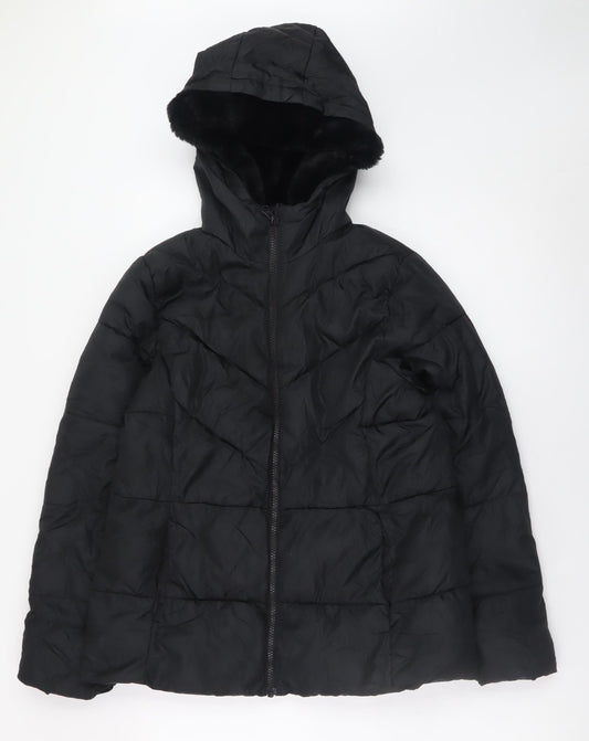 Womens UK Size 14 Wonder Nation Black Puffer Jacket