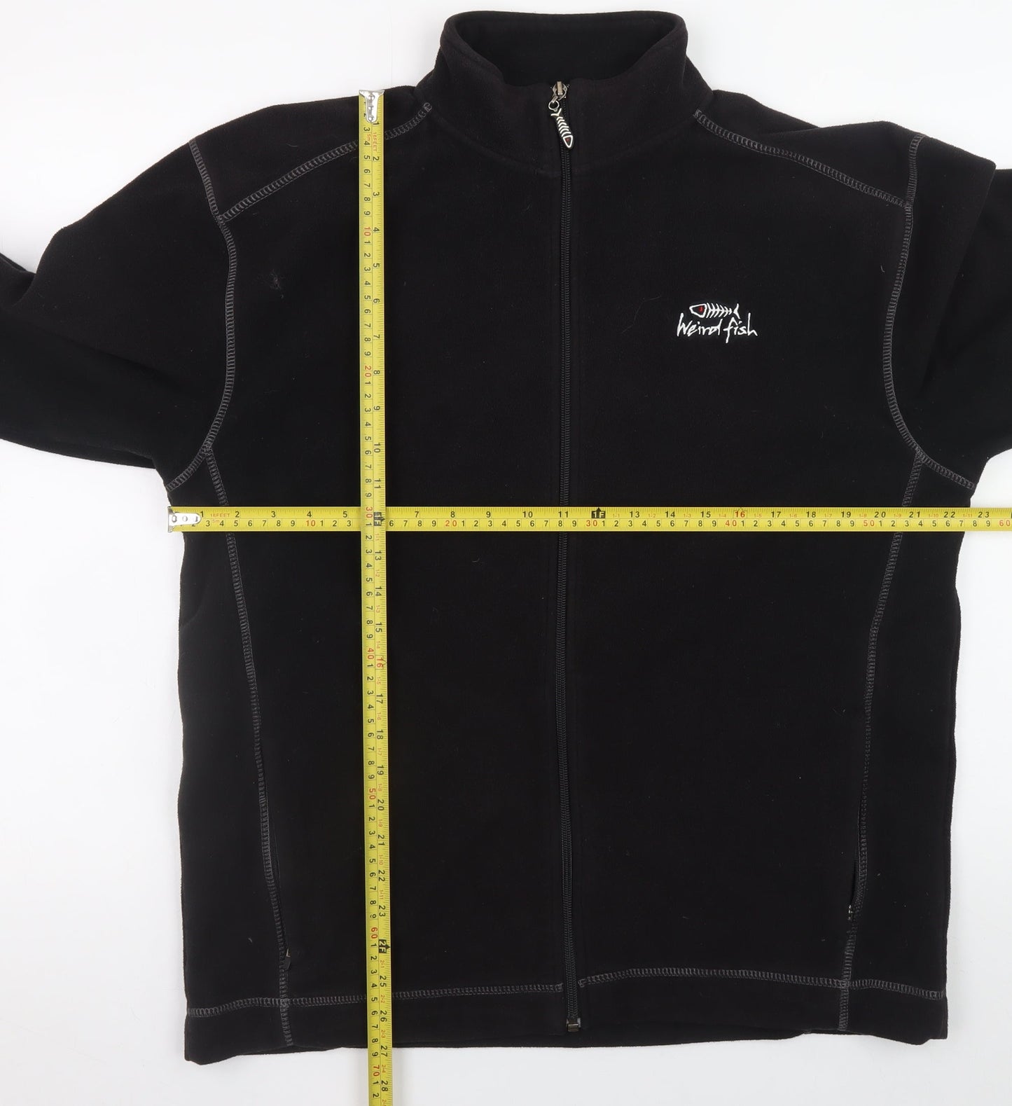 Weird Fish Men’s Black Fleece Full Zip Jacket M