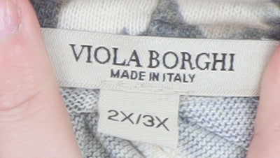 Womens UK Size 2XL Viola Borghi Multicoloured Tunic Blouse