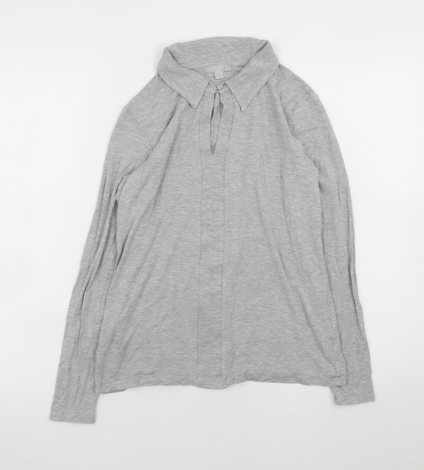 Womens UK Size 14 PURE Collection Grey Basic Blouse