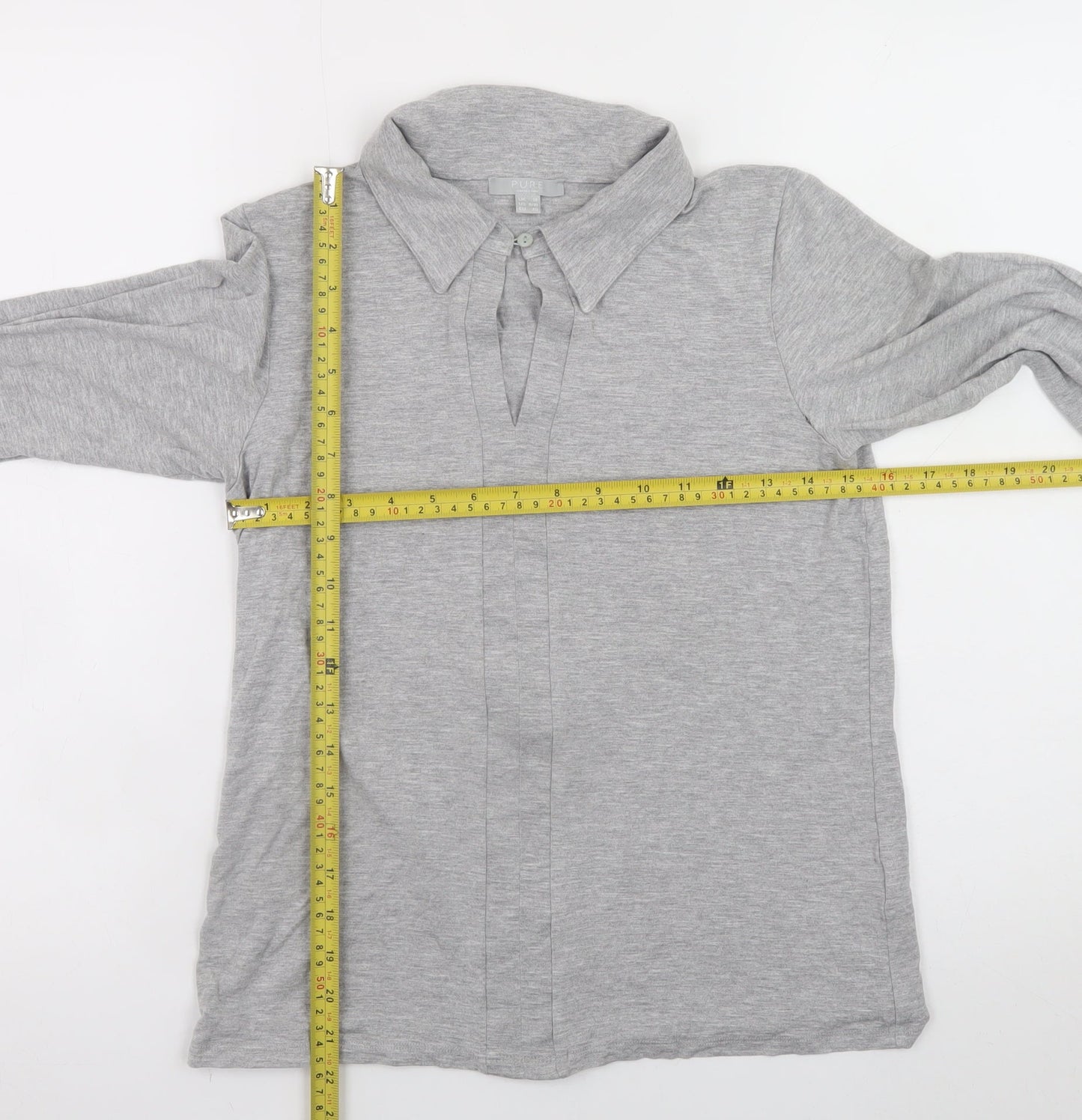 Womens UK Size 14 PURE Collection Grey Basic Blouse
