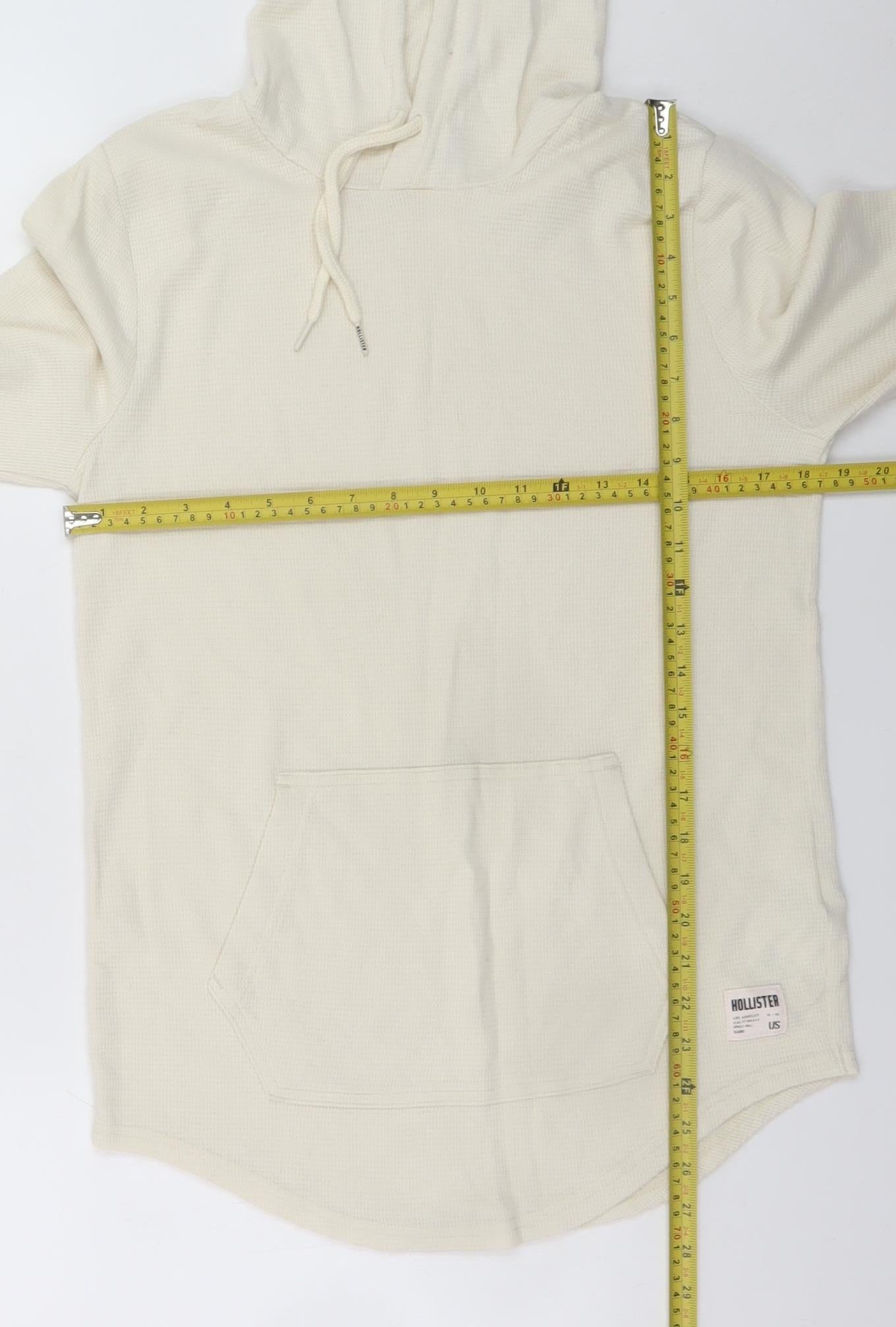 Mens UK Size S Hollister Beige Pullover Hoodie
