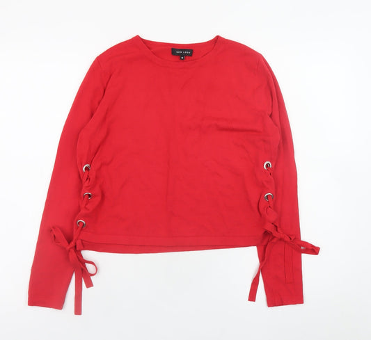 Womens UK Size M New Look Red Pullover Jumper
