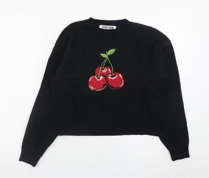 Vigoss Womens Black Cherry Knit Pullover Jumper Size 14