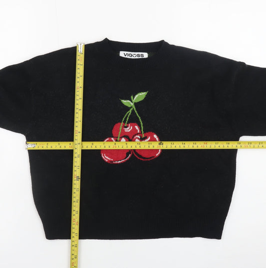 Vigoss Womens Black Cherry Knit Pullover Jumper Size 14