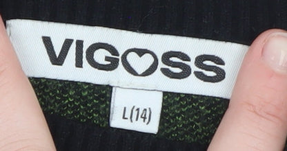 Vigoss Womens Black Cherry Knit Pullover Jumper Size 14