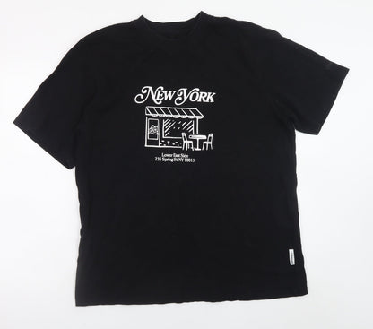 Mens UK Size XL JACK & JONES Black  T-Shirt