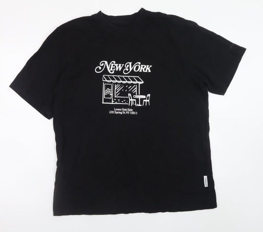 Mens UK Size XL JACK & JONES Black  T-Shirt